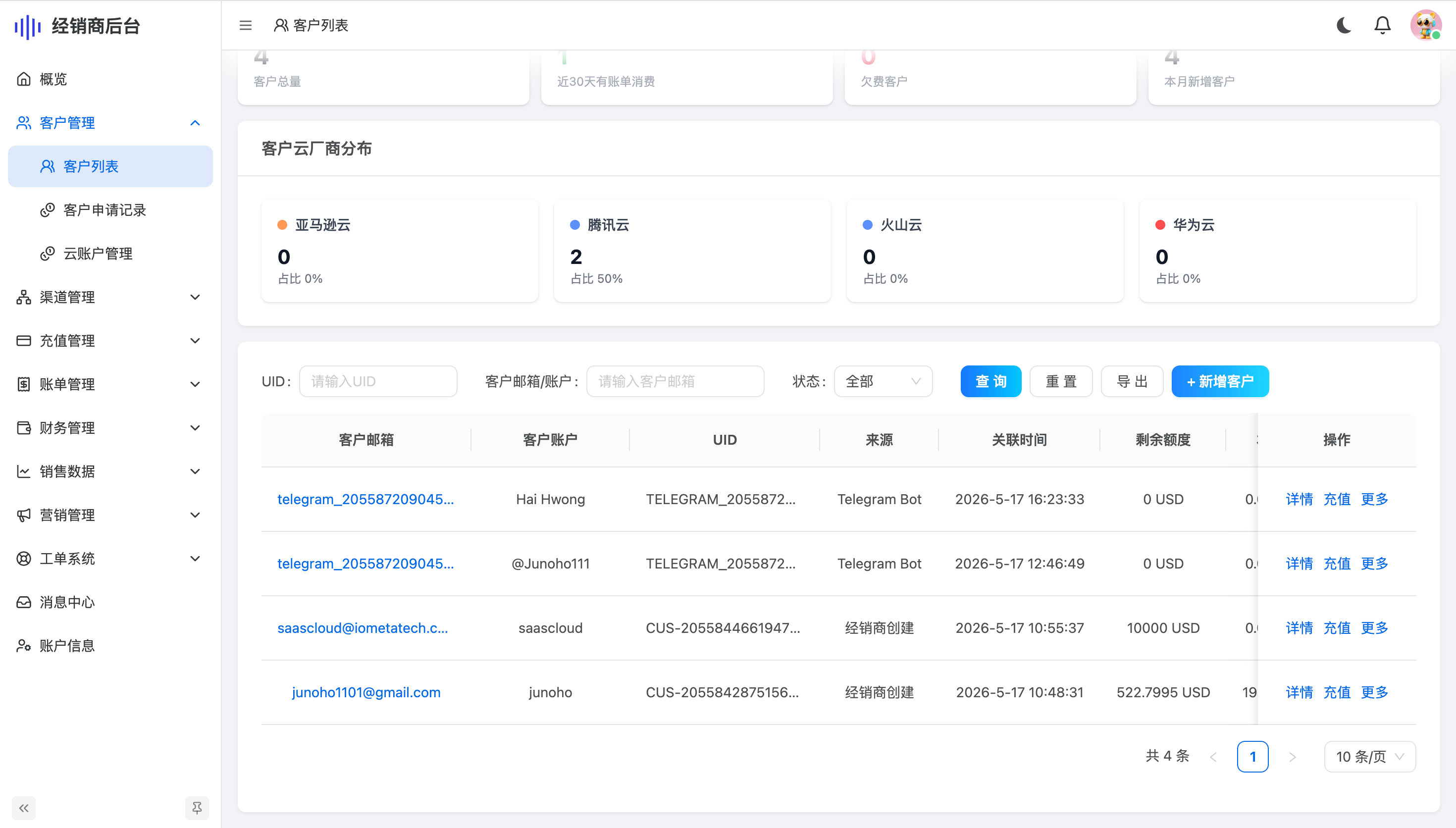 新增客户
